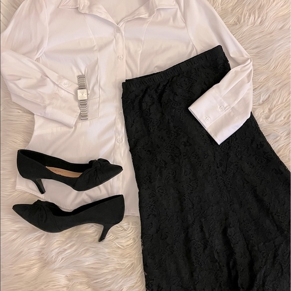 Worthington Dresses & Skirts - Black lace | Midi skirt